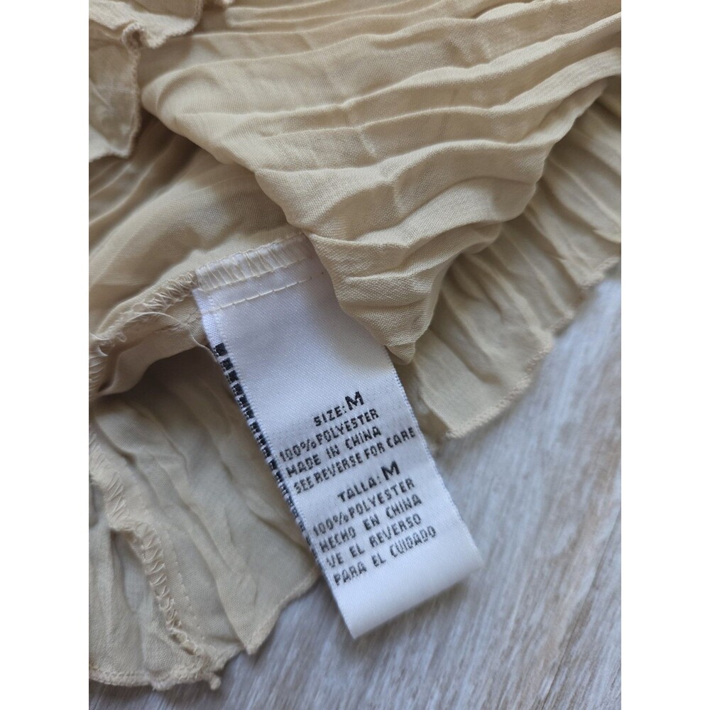 VTG Y2K Carrie Allen 2 Piece Set Beaded Sequin Crinkle Sheer Cami Cardigan M GUC - Picture 2 of 14